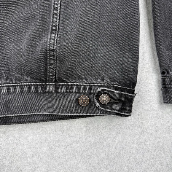 Vintage Levis Jacket Mens Large Black Faded Trucker Denim Type 3 Jean 70507 - Picture 11 of 16